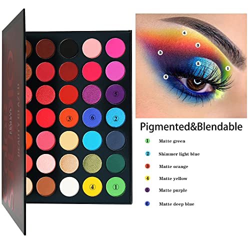 MYUANGO Color Studio Eyeshadow Palette – 35 Highly Pigmented Matte & Shimmer Shades, Waterproof & Blendable, Cruelty-Free Makeup Palette - görsel 10