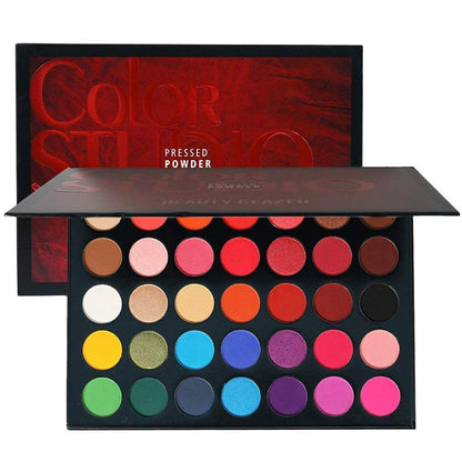 MYUANGO Color Studio Eyeshadow Palette – 35 Highly Pigmented Matte & Shimmer Shades, Waterproof & Blendable, Cruelty-Free Makeup Palette