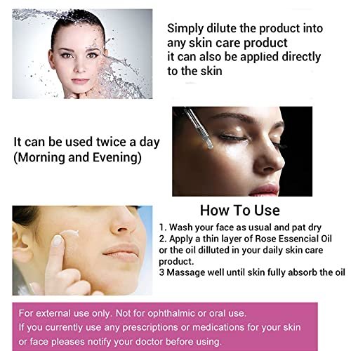 Rose Essential Oil Face Moisturizer - Nourishing Facial Oil for Women, 30ml - görsel 8