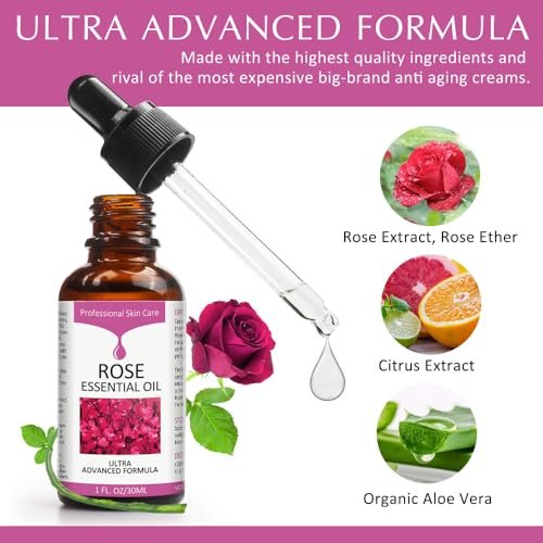 Rose Essential Oil Face Moisturizer - Nourishing Facial Oil for Women, 30ml - görsel 4