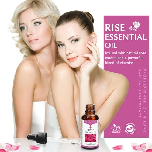 Rose Essential Oil Face Moisturizer - Nourishing Facial Oil for Women, 30ml - görsel 12