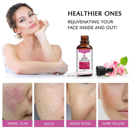 Rose Essential Oil Face Moisturizer - Nourishing Facial Oil for Women, 30ml