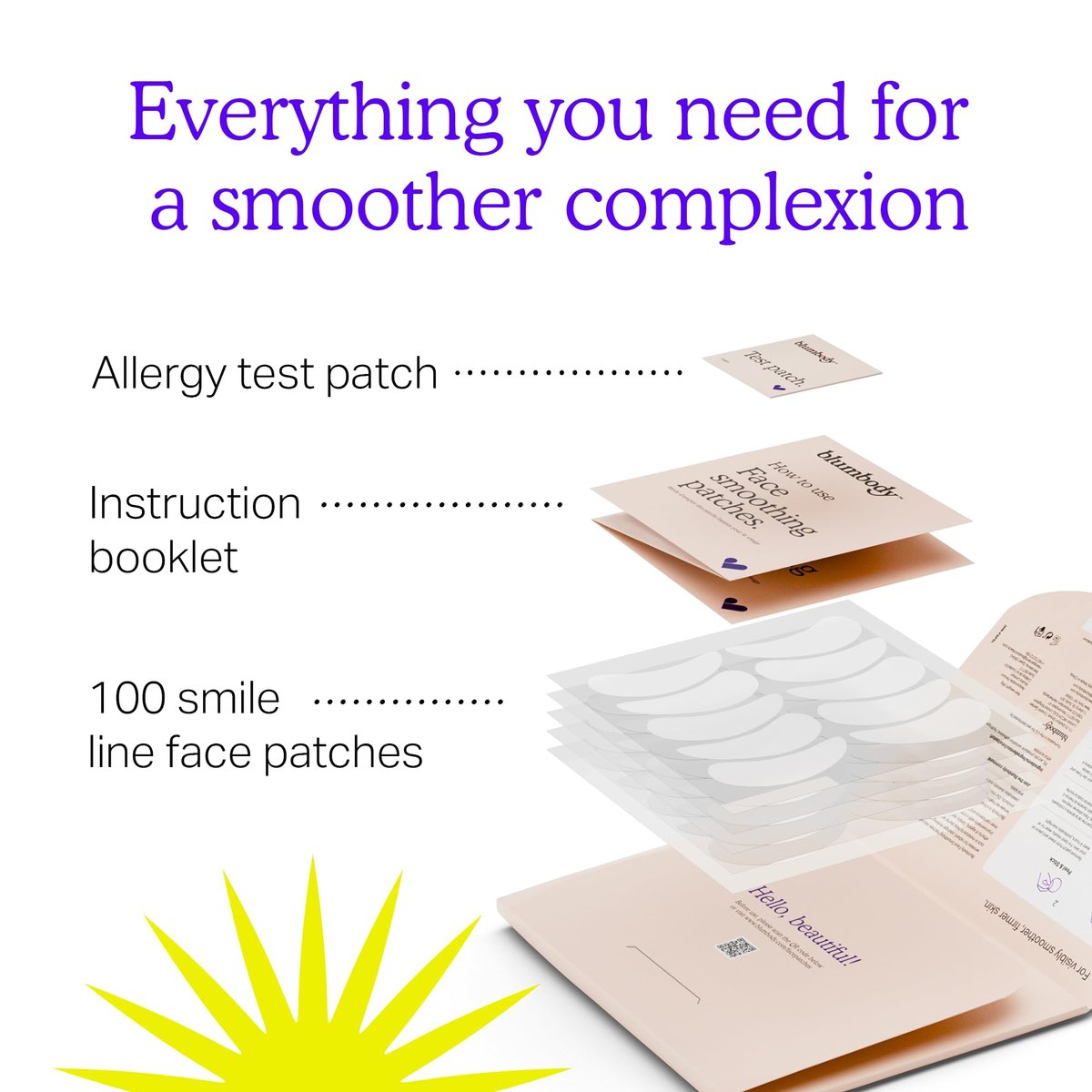 BLUMBODY Smile Line Patches – Face Wrinkle Patches for Fine Lines Around Mouth & Between Eyes – Non-Silicone Anti-Wrinkle Facial Tape – Comfortable Overnight Use (90-Day Supply) Avelisse