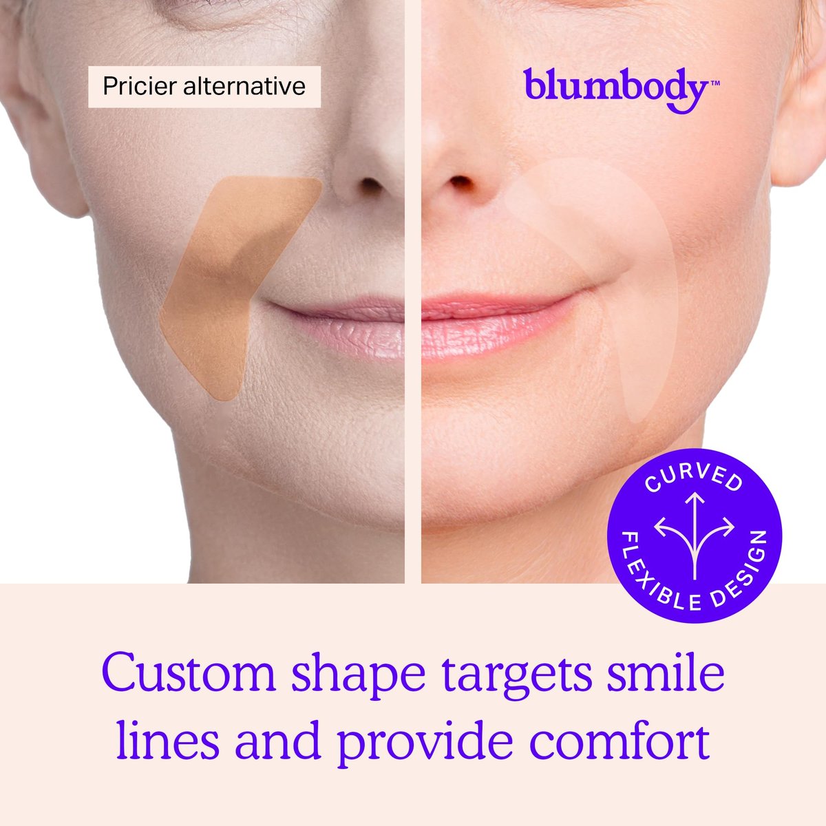 BLUMBODY Smile Line Patches – Face Wrinkle Patches for Fine Lines Around Mouth & Between Eyes – Non-Silicone Anti-Wrinkle Facial Tape – Comfortable Overnight Use (90-Day Supply) Avelisse