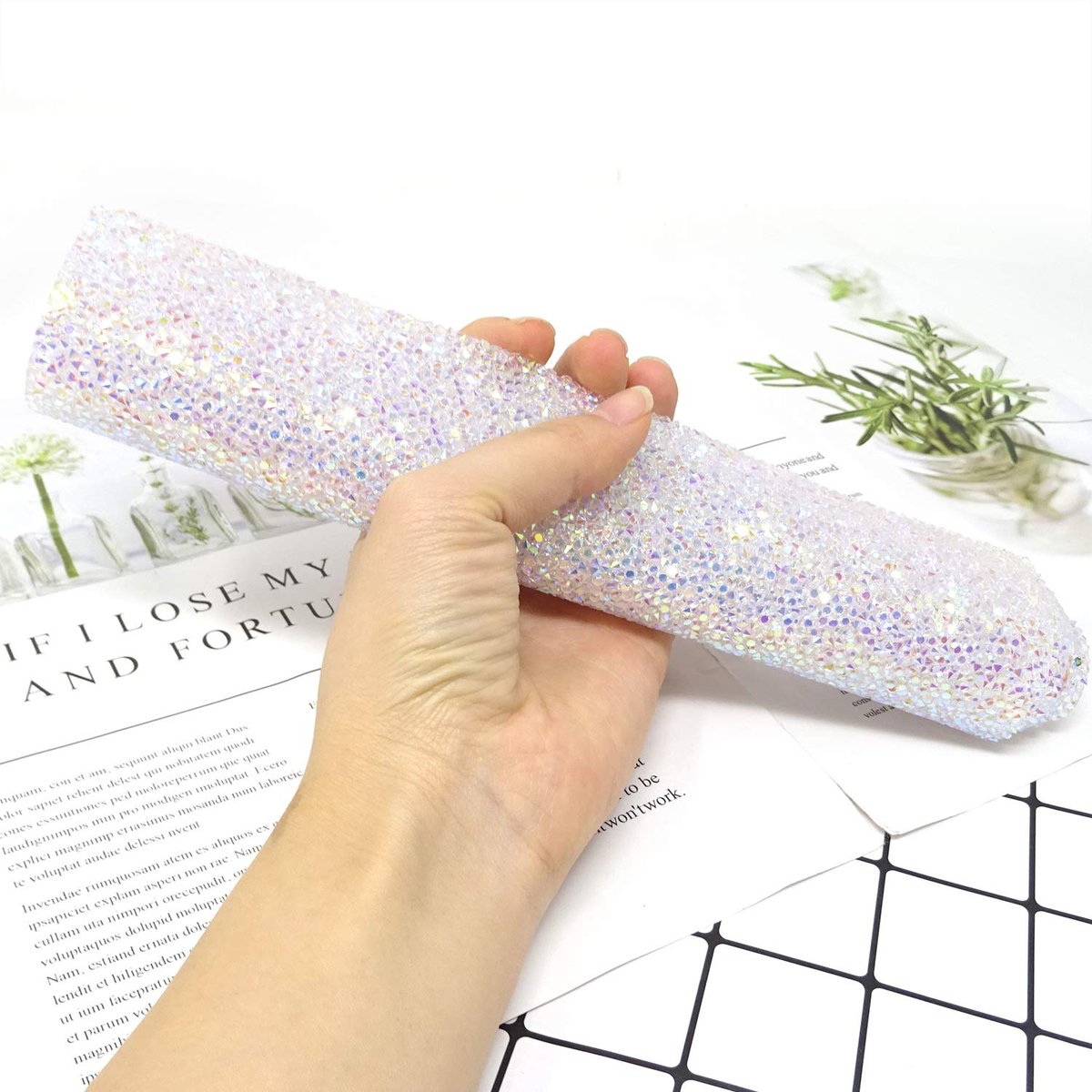 Glitter Nail Art Table Mat | Shiny Manicure Desk Pad & Hand Rest Pillow (15.5x9.4 Inch) - görsel 10
