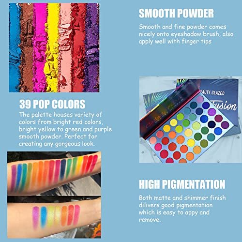Color Fusion Eyeshadow Palette - 39 Highly Pigmented Shades, Pink Purple Matte & Shimmer, Blendable Waterproof Eye Shadow, Long-Lasting, Cruelty-Free Makeup Palette for All Skin Tones - görsel 4