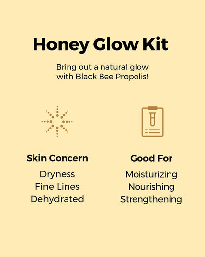 COSRX Honey Glow Kit - Korean Skin Care Set with Propolis Facial Toner, Serum & Cream, Mini Travel Essentials, Deep Moisture, Hydration, Nourishment, Travel Size Gift Set Avelisse