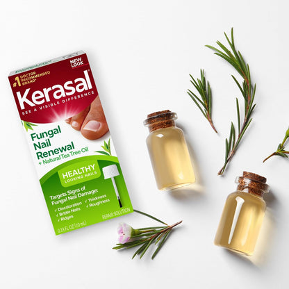 Kerasal Renewal Nail Repair Solution with Tea Tree Oil - 0.33 oz - Restore Discolored & Damaged Nails