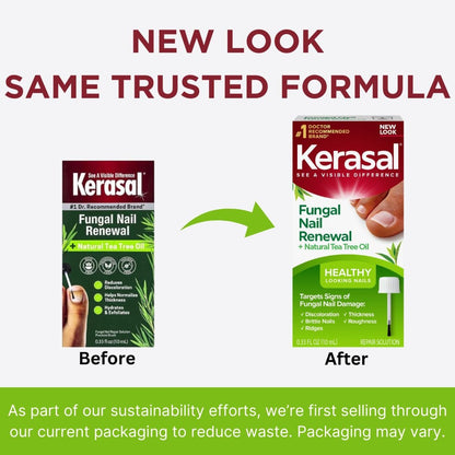 Kerasal Renewal Nail Repair Solution with Tea Tree Oil - 0.33 oz - Restore Discolored & Damaged Nails