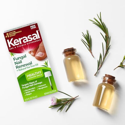 Kerasal Renewal Nail Repair Solution with Tea Tree Oil - 0.33 oz - Restore Discolored & Damaged Nails