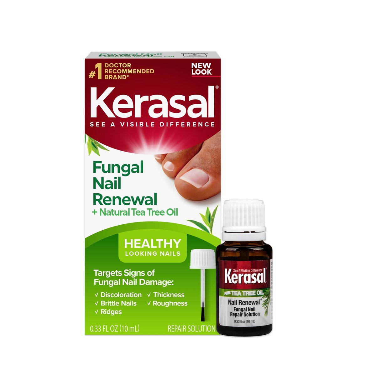 Kerasal Renewal Nail Repair Solution with Tea Tree Oil - 0.33 oz - Restore Discolored & Damaged Nails - görsel 2