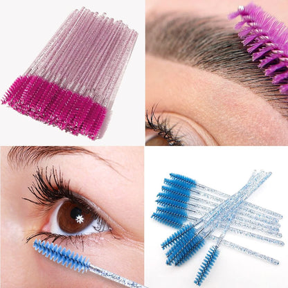 300-Pack Disposable Eyelash Mascara Brushes - Colorful Silicone Spoolies for Lash Extensions, Eyebrow Grooming & Makeup Application