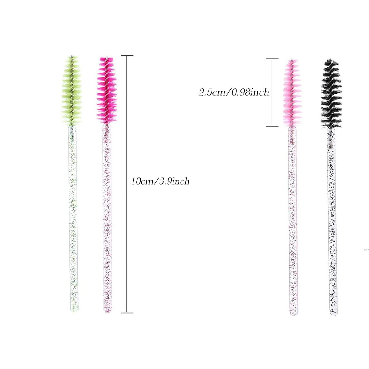 300-Pack Disposable Eyelash Mascara Brushes - Colorful Silicone Spoolies for Lash Extensions, Eyebrow Grooming & Makeup Application - görsel 3