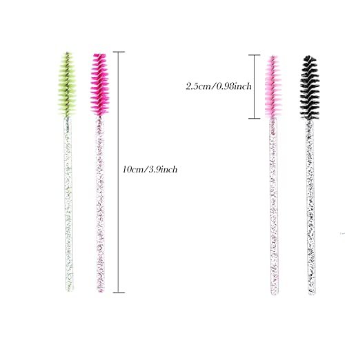 300-Pack Disposable Eyelash Mascara Brushes - Colorful Silicone Spoolies for Lash Extensions, Eyebrow Grooming & Makeup Application - görsel 4