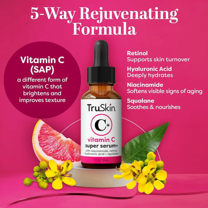 TruSkin Super C Duo - Vitamin C Plus Super Serum & Brightening Moisturizer Set for Anti-Aging, Hydrated, Smooth & Firmer-Looking Skin Avelisse