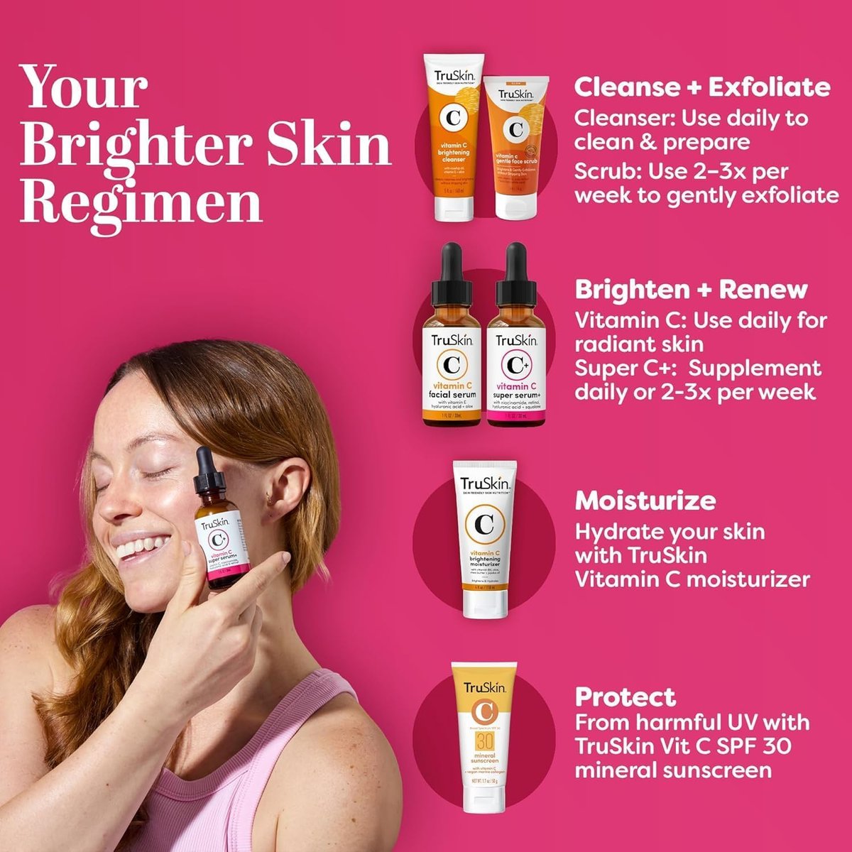 TruSkin Super C Duo - Vitamin C Plus Super Serum & Brightening Moisturizer Set for Anti-Aging, Hydrated, Smooth & Firmer-Looking Skin Avelisse