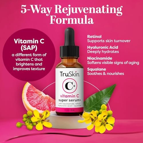 TruSkin Super C Duo - Vitamin C Plus Super Serum & Brightening Moisturizer Set for Anti-Aging, Hydrated, Smooth & Firmer-Looking Skin Avelisse