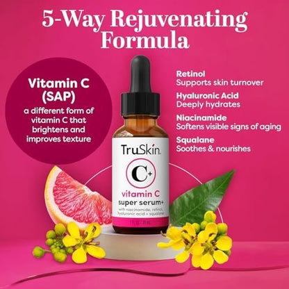 TruSkin Super C Duo - Vitamin C Plus Super Serum & Brightening Moisturizer Set for Anti-Aging, Hydrated, Smooth & Firmer-Looking Skin Avelisse