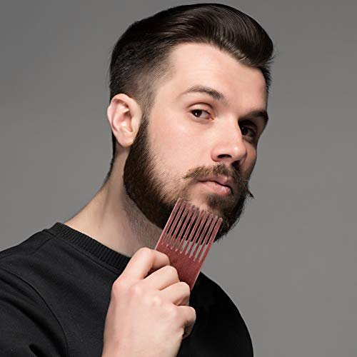 Patelai 2 Pcs Wooden Beard Pick Afro Beard Comb Wood Hair Pick Long Tooth Detangling Comb for Men Women - görsel 8