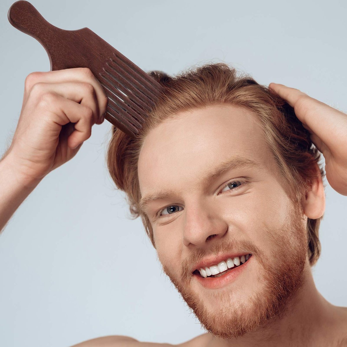 Patelai 2 Pcs Wooden Beard Pick Afro Beard Comb Wood Hair Pick Long Tooth Detangling Comb for Men Women - görsel 9
