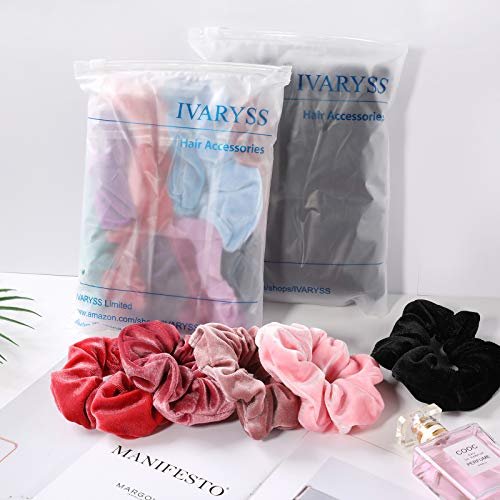 IVARYSS 20-Pack White Cotton Scrunchies for Tie Dye, DIY Bow Scrunchies & Headbands – Soft Hair Ties for Girls and Women - görsel 14