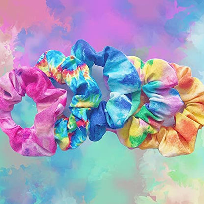 IVARYSS 20-Pack White Cotton Scrunchies for Tie Dye, DIY Bow Scrunchies & Headbands – Soft Hair Ties for Girls and Women