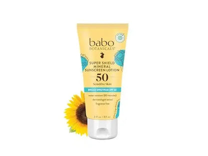 Babo Botanicals Sheer Mineral Sunscreen Lotion SPF 50 – Unscented, Fragrance Free, Water Resistant, 3 Fl Oz for Babies, Kids & Sensitive Skin Avelisse