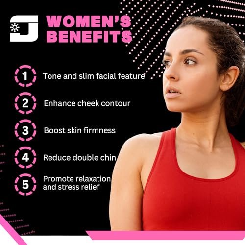 Jawzrsize Jaw Exerciser for Women - Double Chin Reducer & Facial Toner for a Younger, Healthier Look (Ladies Kit) Avelisse