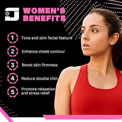Jawzrsize Jaw Exerciser for Women - Double Chin Reducer & Facial Toner for a Younger, Healthier Look (Ladies Kit) Avelisse