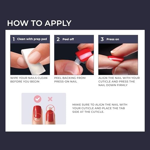 imPRESS Press-On Manicure 'So French' - Medium Length, 30 Fake Nails with PureFit Technology - görsel 4