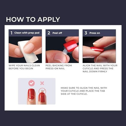 imPRESS Press-On Manicure 'So French' - Medium Length, 30 Fake Nails with PureFit Technology