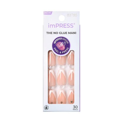 imPRESS Press-On Manicure 'So French' - Medium Length, 30 Fake Nails with PureFit Technology