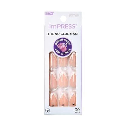 imPRESS Press-On Manicure 'So French' - Medium Length, 30 Fake Nails with PureFit Technology