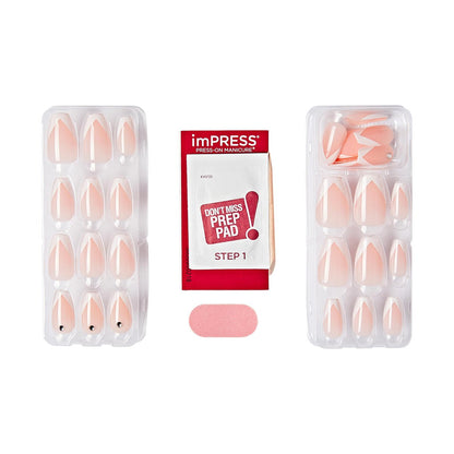 imPRESS Press-On Manicure 'So French' - Medium Length, 30 Fake Nails with PureFit Technology