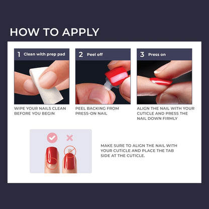 imPRESS Press-On Manicure 'So French' - Medium Length, 30 Fake Nails with PureFit Technology