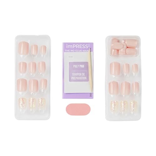 Kiss imPRESS No Glue Press On Nails - Dorothy Design, Short Squoval, Pink & Silver, 30 Nails - görsel 8