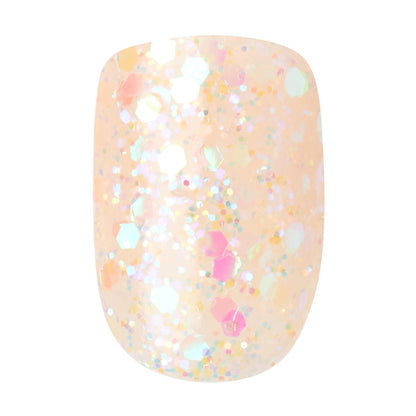 Kiss imPRESS No Glue Press On Nails - Dorothy Design, Short Squoval, Pink & Silver, 30 Nails