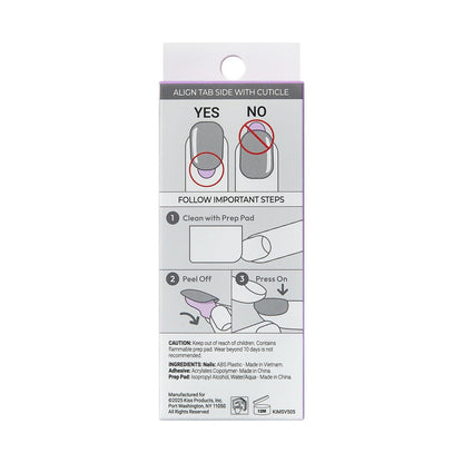 Kiss imPRESS No Glue Press On Nails - Dorothy Design, Short Squoval, Pink & Silver, 30 Nails
