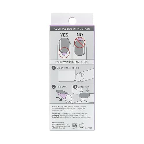 Kiss imPRESS No Glue Press On Nails - Dorothy Design, Short Squoval, Pink & Silver, 30 Nails - görsel 18