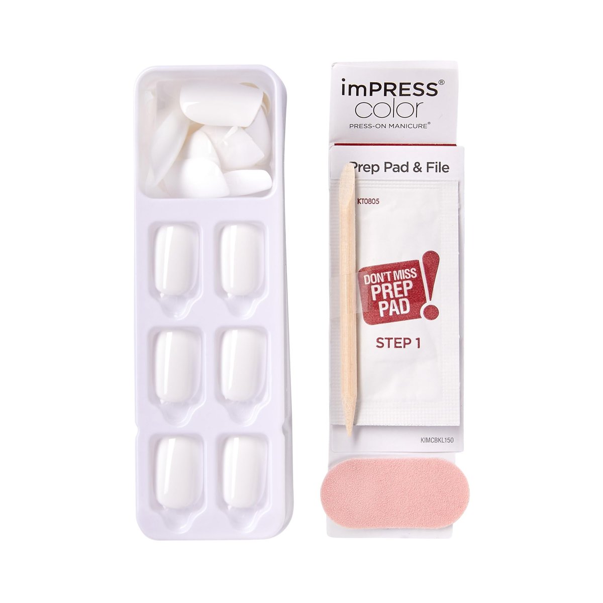 Kiss imPRESS No Glue Mani Press On Nails - Frosting White Short Squoval - 30 Nails + Tools - görsel 8