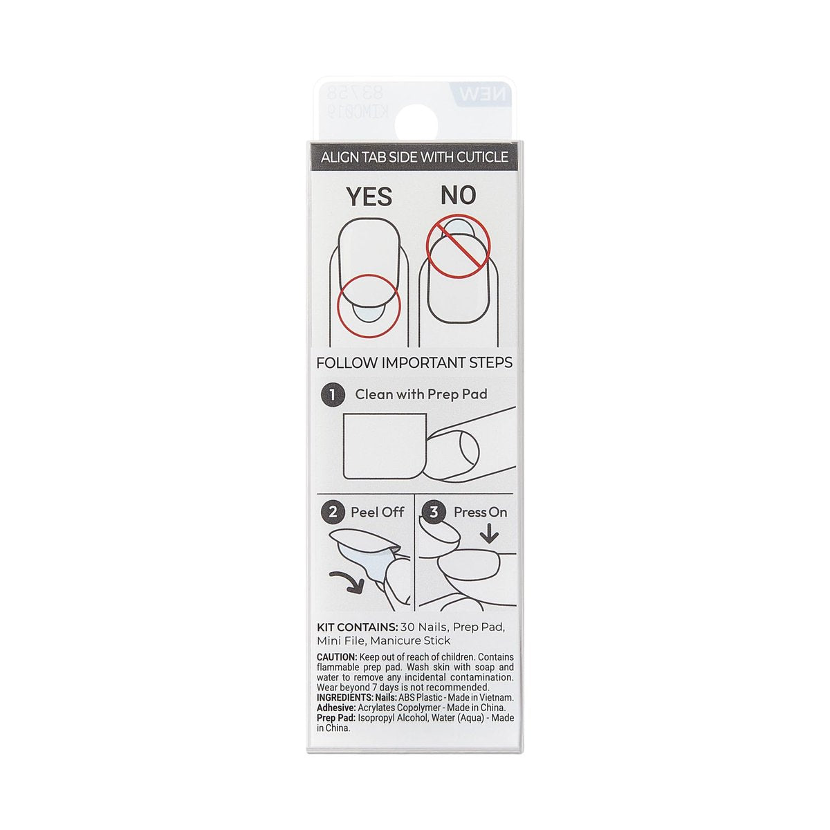 Kiss imPRESS No Glue Mani Press On Nails - Frosting White Short Squoval - 30 Nails + Tools - görsel 18