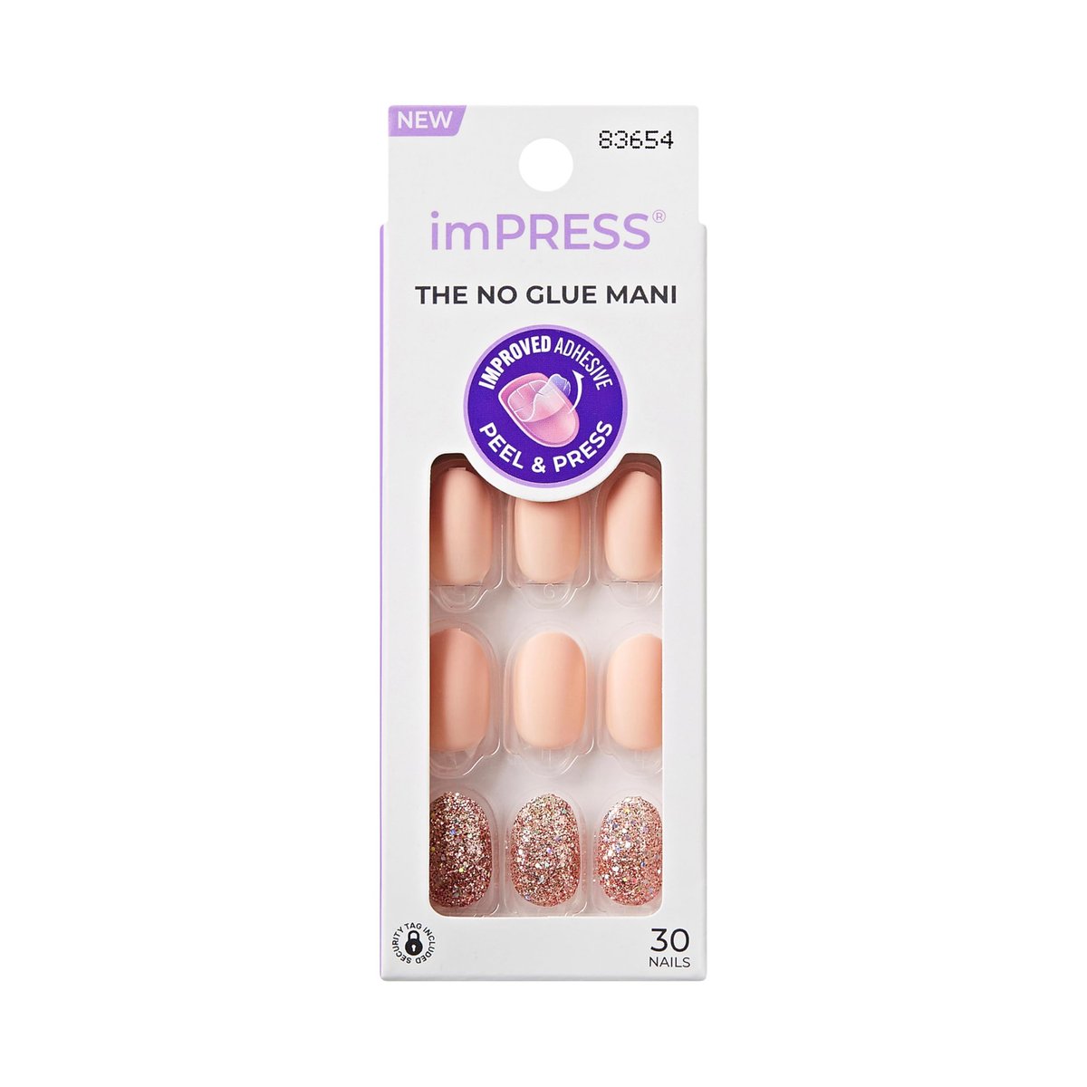 imPRESS Evanesce Press-On Nails – Short Oval, Beige, 30 Nails with Prep Pad & Tools - görsel 2