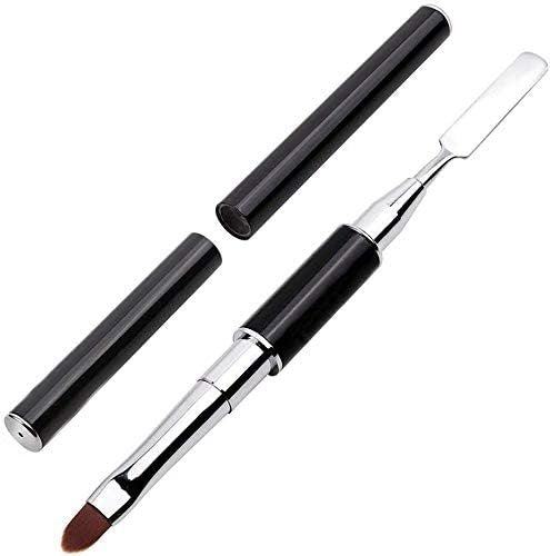 PayPie Dual-Ended Polygel Brush & Picker Tool - 2 in 1 Stainless Steel Nail Art Brush for Polygel, Gel, and Acrylic Nail Extensions (Black) - görsel 3