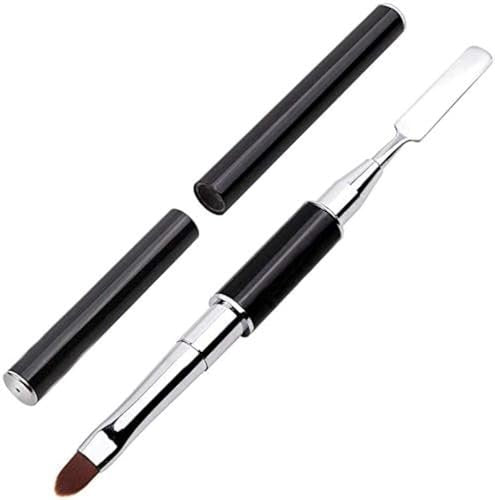 PayPie Dual-Ended Polygel Brush & Picker Tool - 2 in 1 Stainless Steel Nail Art Brush for Polygel, Gel, and Acrylic Nail Extensions (Black) - görsel 2