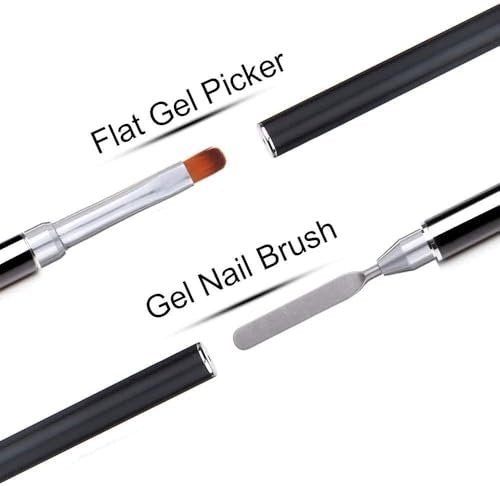 PayPie Dual-Ended Polygel Brush & Picker Tool - 2 in 1 Stainless Steel Nail Art Brush for Polygel, Gel, and Acrylic Nail Extensions (Black) - görsel 6