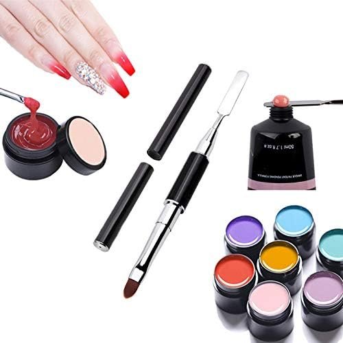 PayPie Dual-Ended Polygel Brush & Picker Tool - 2 in 1 Stainless Steel Nail Art Brush for Polygel, Gel, and Acrylic Nail Extensions (Black) - görsel 4