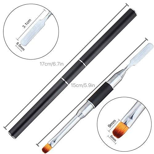 PayPie Dual-Ended Polygel Brush & Picker Tool - 2 in 1 Stainless Steel Nail Art Brush for Polygel, Gel, and Acrylic Nail Extensions (Black) - görsel 7
