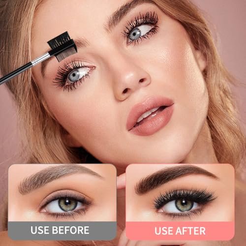 4 PCS Eyebrow Brush and Comb Set - Portable Spoolie Brushes for Eyelash Extension & Brow Grooming - Black Synthetic Bristle - görsel 10