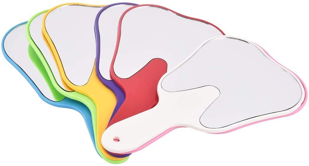 ORILAO 6-Pack Dental Tooth Mirrors with Shaped Handle – Plastic Handheld Mirrors for Home and Professional Use - görsel 1