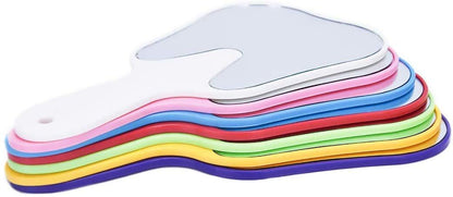 ORILAO 6-Pack Dental Tooth Mirrors with Shaped Handle – Plastic Handheld Mirrors for Home and Professional Use